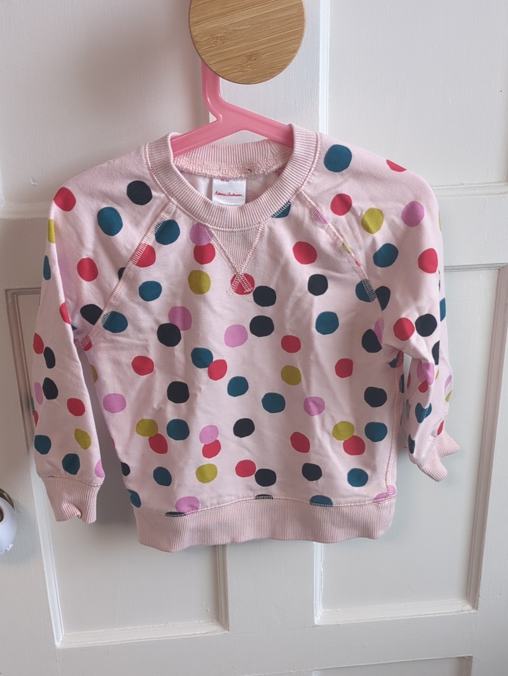 Hanna Andersson Pink Sweatshirt with Multicolor Polka Dots